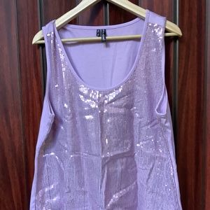 Tank top with sequined front